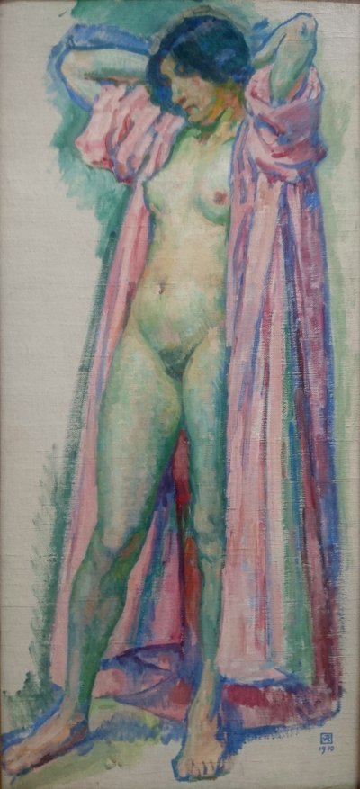 Woman in a Pink Robe by Théo van Rysselberghe